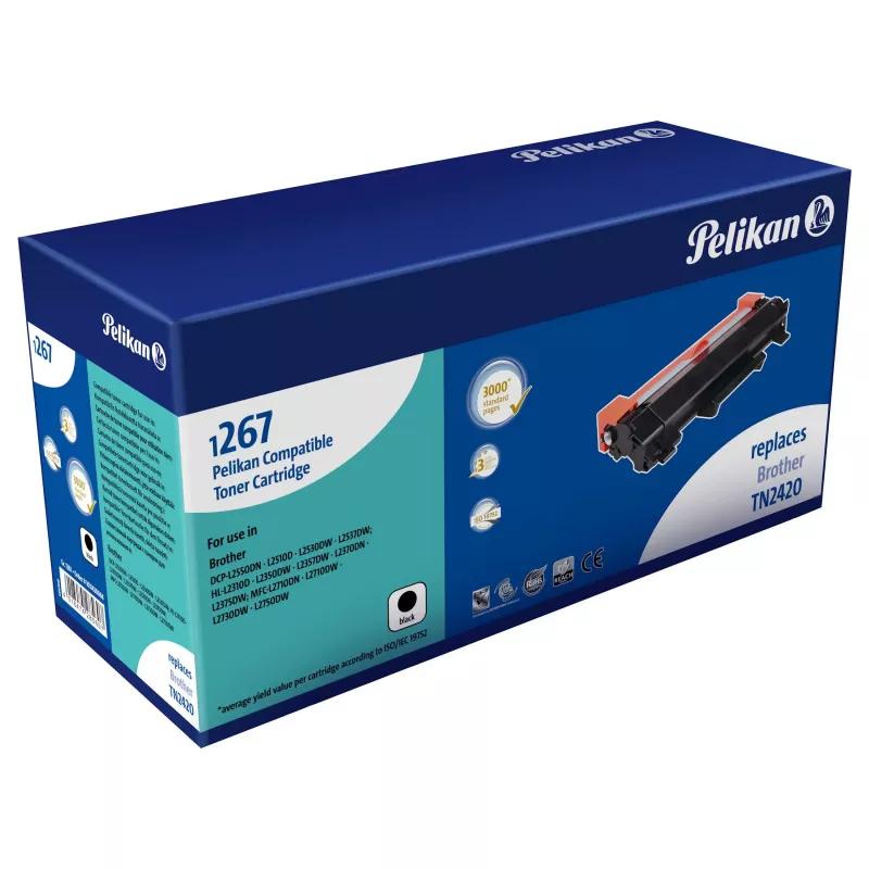 Pelikan suderinamas tonerio kasetė, skirta Brother TN-241BK, juoda, 3000 puslapių
