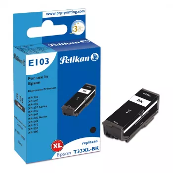 Pelikan E103 Suderinama rašalo kasetė Juoda Didelės išeigos, skirta Epson XP-530 XP-540 XP-630 XP-635 XP-640 XP-645 XP-710 XP-830 XP-900