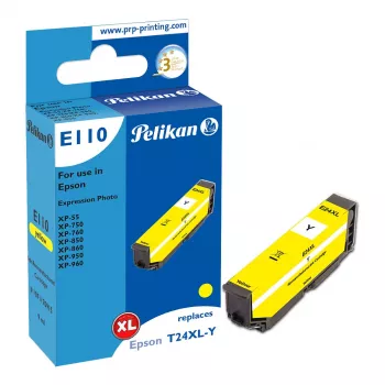 Pelikan E110 Suderinama rašalo kasetė geltona High Yield (XL), skirta Epson Expression Photo XP-55/XP-750/XP-760/XP-850/XP-860/XP-950/XP-960 - 1 vnt.