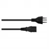 Kabelmeister Swiss Power Cord Type J SEV 1011 į IEC C13 juoda 1,8 m
