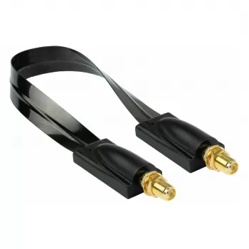 Kabelmeister Coaxial HF Window Feedthrough, SMA Female to SMA Female, Black, 0.2m