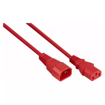 Kabelmeister Power Extension Cable C14 to C13 Red 2m 0.75mm²