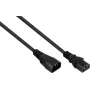 KABELMEISTER Power Extension Cable C14 to C13 Black 1m