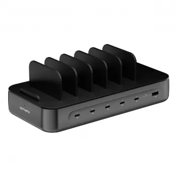 4smarts Įkrovimo stotelė Team 100W 5C/1A su 6 laidais, juoda