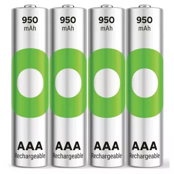 GP ReCyko Micro AAA NiMH įkraunama baterija 950 mAh 1,2 V 4 vnt. pakuotė (GPRCK95AAA105C4)