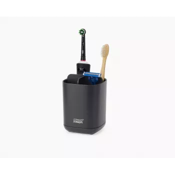 Joseph Joseph EasyStore juodas matinis dantų šepetėlių laikiklis