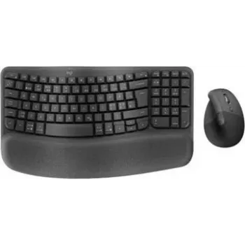 Logitech Wave Keys ir Lift rinkinys – belaidė ergonominė klaviatūra ir pelė – Bluetooth LE, 2,4 GHz – QWERTY – Šiaurės šalių išdėstymas – Graphite