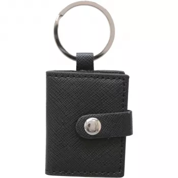 DEKNUDT Key Ring Black 3.5x4.5 Faux Leather S59NS3