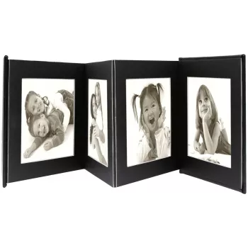 DEKNUDT Leporello fotoalbumas juodas 8 nuotraukoms 10x15 cm oda