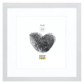 Deknudt S66KD1 P1 20x20 Wood Silver Picture Frame with Passepartout