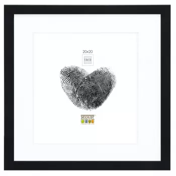Deknudt S66KF2 P1 20x20 Wood Black Photo Frame with White Passepartout