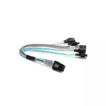 Supermicro CBL-0118L-02 Mini-SAS į SATA atšakinis kabelis, 4 kanalų, 23 cm