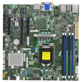 Supermicro X11SSZ-QF Micro-ATX pagrindinė plokštė, LGA 1151, Intel C236, DDR4, Dvigubas Gigabit LAN, IPMI, Integruota grafika, HD Audio