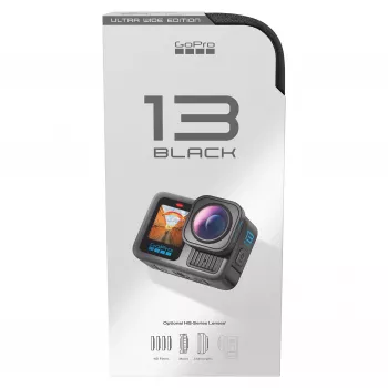 GoPro HERO13 Black Ultra Wide Edition veiksmo kamera 4K, 5.3K, 2.7K, jutiklinis ekranas, itin didelė raiška, atspari vandeniui, GPS, atspari dulkėms, Bluetooth, Wi-Fi, sulėtintas vaizdas, Full HD (CHDRB-133-RW)