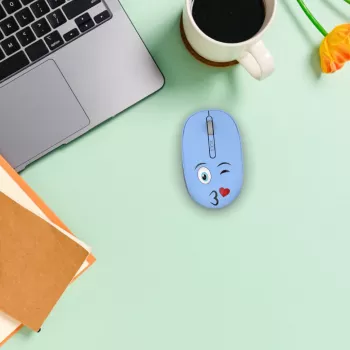 INCA belaidė pelė 1200DPI/3 mygtukai/2.4GHz USB-A Weeny Emoji mėlyna (IWM-245RM)