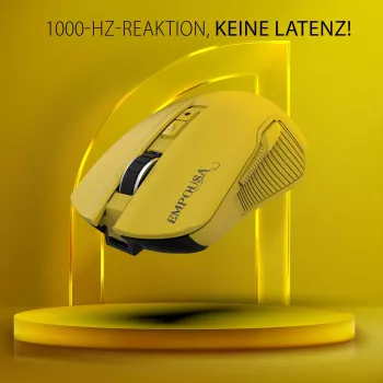 INCA Gaming Mouse RGB 7200 DPI 7 Mygtukai USB/BT 1,50m Geltona (IMG-328MX)