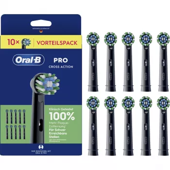 Oral-B Pro CrossAction 10 vnt. juodi keičiami šepetėlių antgaliai (994170)