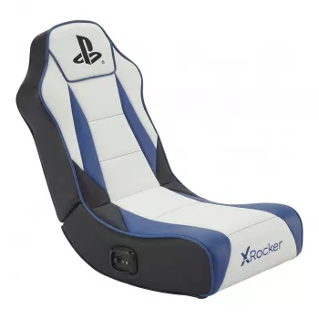 X Rocker Geist 2.0 PlayStation Floor Rocker Gaming Chair su 2.1 garso sistema - balta/mėlyna