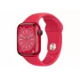 Apple Watch Series 8 (GPS) - (PRODUCT)RED - 41 mm - Raudonas aliuminis - Išmanusis laikrodis su sportine juostele - Fluoroelastomeras - Raudona - Įprastas juostelės dydis - 32GB - Wi-Fi, Bluetooth - 32 g (MNP73FD/A)