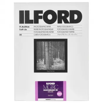 ILFORD MG RC Deluxe 18x24 cm blizgus kintamo kontrasto juodai baltas popierius, 25 lapai