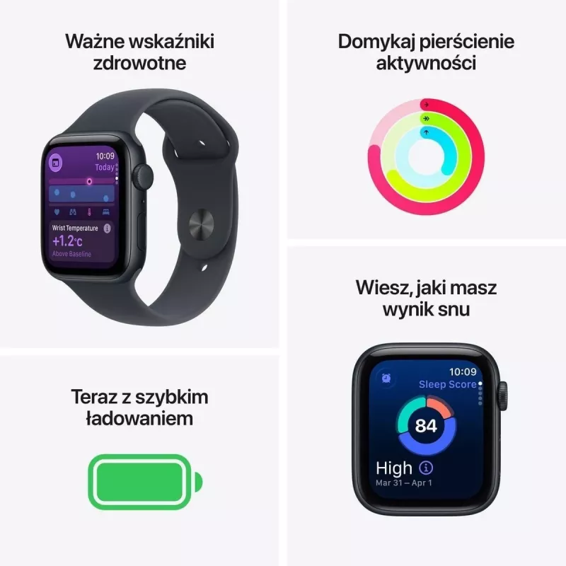 “Apple Watch SE 3 GPS 44mm Midnight Aluminium Case with Midnight Sport Band M/L”