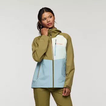 Cotopaxi Impermeo 3L Hooded Shell Jacket - Moss/Sea Spray (Women's, Size S)