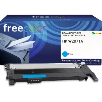 Freecolor suderinamas kasečių toneris HP W2071A Cyan su lustu 1000 puslapių