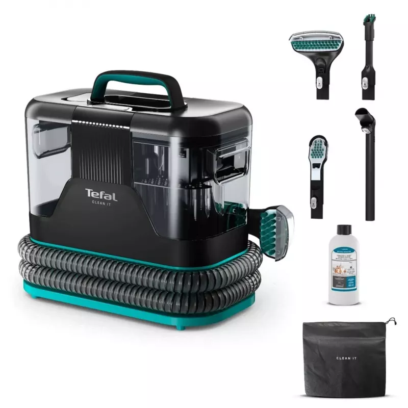 Tefal Clean It IZ5020 kilimų ir apmušalų plovimo siurblys dėmėms, 750 W, 13 500 Pa siurbimo galia, 2,3 l švaraus ir 1,5 l nešvaraus vandens bakeliai, Auto Clean