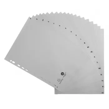 Exacompta A-Z Full Format Index Divider, Grey, 20 Tabs, A4, 1 Set