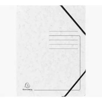 Exacompta Elasticated Folder A4 White Colorspan 355g/m² without Flaps