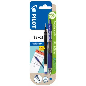 PILOT PEN G2-7 Gelinis rašiklis 0,7 mm mėlynas + papildymas