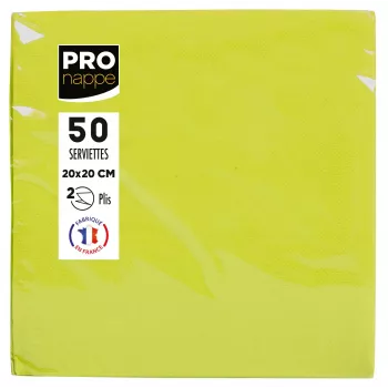PROnappe servetės kivi žalia 2 sluoksnių 20,0 x 20,0 cm 50 vnt.
