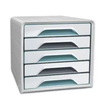 CEP Office Solution Smoove Drawer Box White with Color Lines DIN A4 5 Drawers