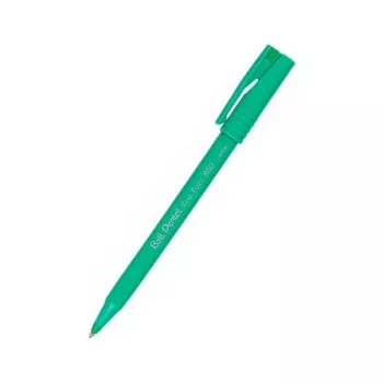 Pentel R50 įtraukiamas rašiklis su voleliu – žalias – 0,8 mm – ambidekstrinis