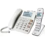 Geemarc DECT595 COMBI Laidinis Senjorų Telefonas su Atsakikliu, Laisvų Rankų, Optiniu Skambučio Signalu, Suderinamas su Klausos Aparatais, Įskaitant Avarinį Siųstuvą (DECT595_COMBI_WH_VDE)