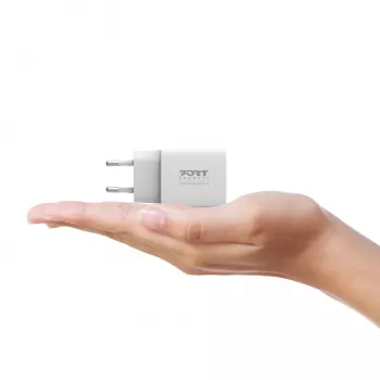 PORT Designs PORT Connect Wall Charger 20W USB-C PD su nešiojimo dėklu balta