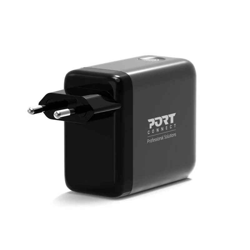 PORT Designs Wall Charger Type C PD 100W GaN OLED PD 3.0 Retractable Type C Cable - EU
