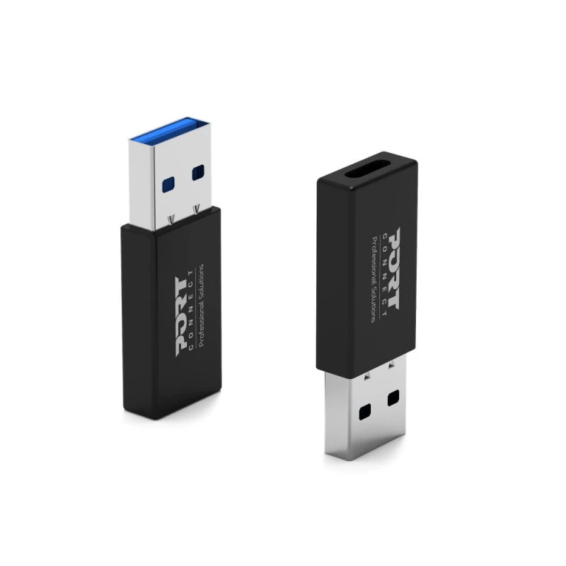 PORT Designs USB-A į USB-C keitiklis - USB 2.0 adapteris - juodas