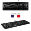 PORT Designs 900900 pilno dydžio laidinis USB klaviatūros ir pelės rinkinys, AZERTY išdėstymas, juoda