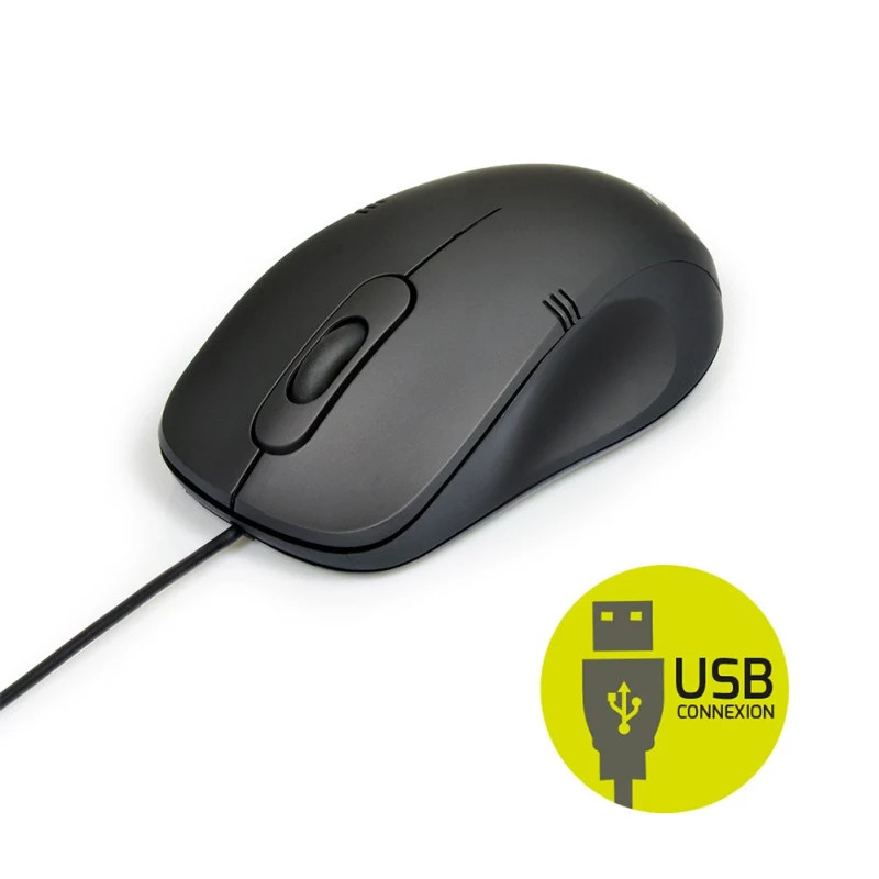 PORT Designs 900900 pilno dydžio laidinis USB klaviatūros ir pelės rinkinys, AZERTY išdėstymas, juoda
