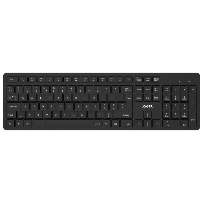 PORT Designs 900904 belaidė pilno dydžio klaviatūros ir pelės kombinacija - AZERTY - juoda