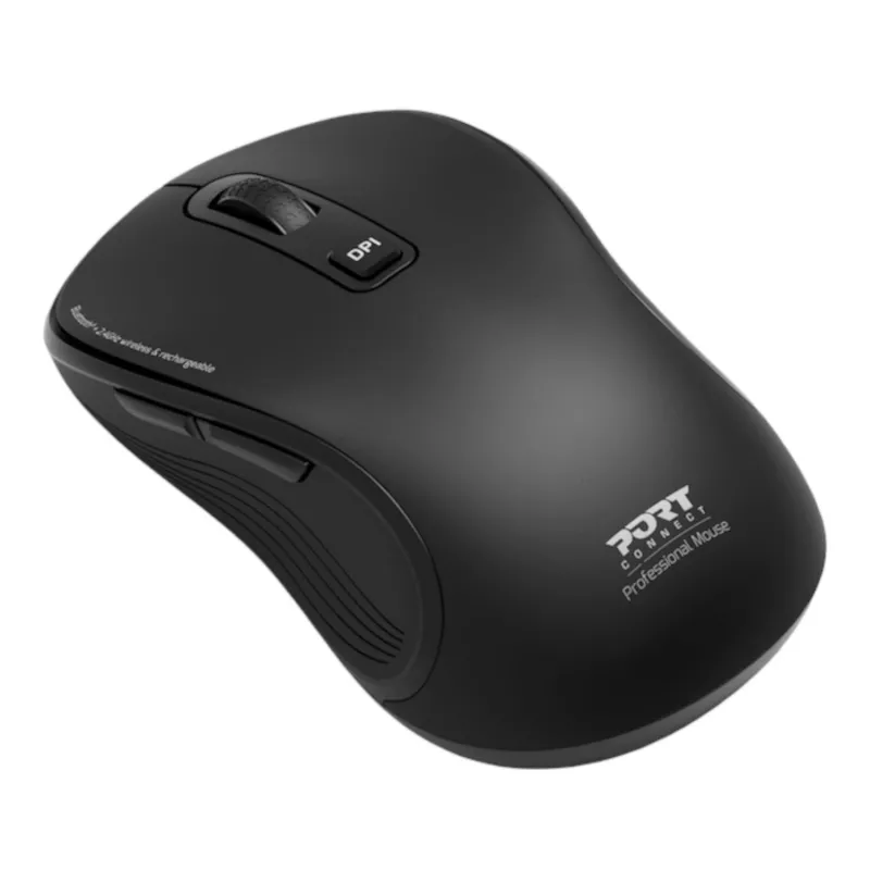 PORT Designs PORT Connect Professional ESSENTIAL Wireless Optical Mouse - 5 mygtukai - 2,4 GHz, Bluetooth - USB imtuvas - Juoda