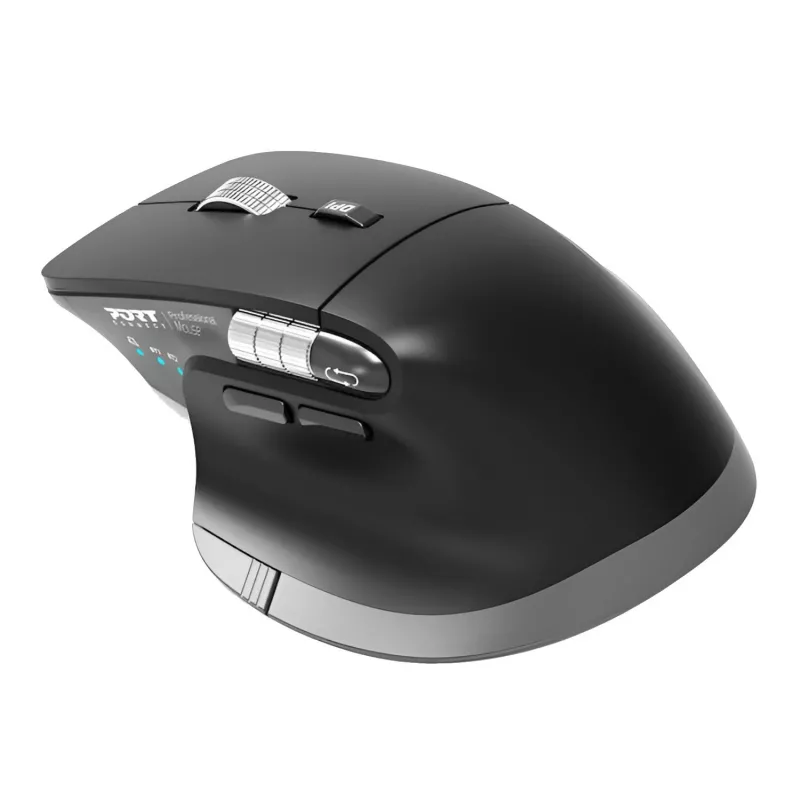 PORT Designs PORT Connect Professional ULTIMATE Wireless Rechargeable Mouse - Optical - 6 Buttons - 2.4 GHz, Bluetooth - USB Receiver