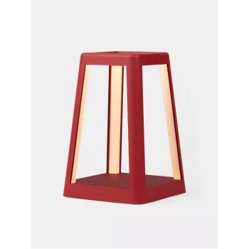 Lexon Lantern LED lempa su belaidžiu įkrovikliu tamsiai raudona LH94DR
