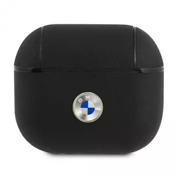 BMW BMA3SSLBK AirPods 3 dangtelis juodas natūralios odos sidabrinis logotipas