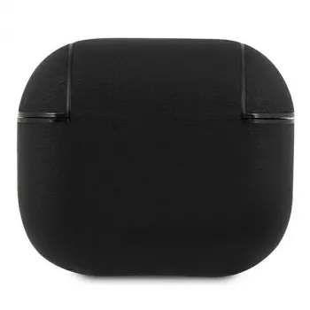 BMW BMA3SSLBK AirPods 3 dangtelis juodas natūralios odos sidabrinis logotipas