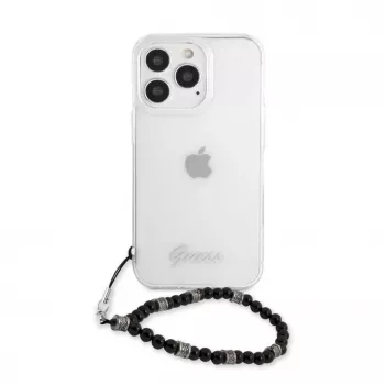 Guess GUHCP13LKPSBK Black Pearl kietas dėklas, skirtas Apple iPhone 13 Pro / 13 6,1 inch permatomas