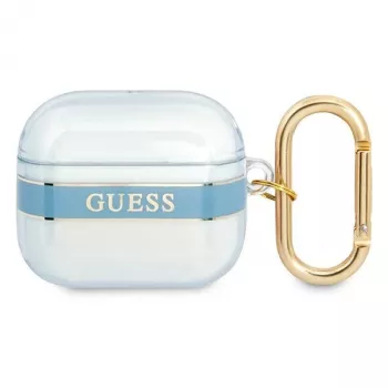 Guess GUA3HHTSB Strap Collection apsauginis dėklas Apple AirPods 3rd Generation – mėlynas