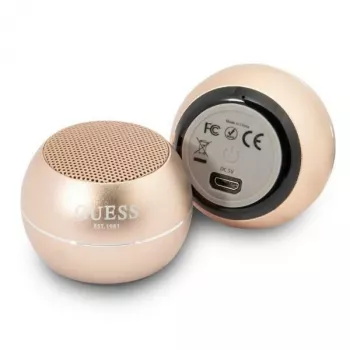 Guess GUWSALGEDSpeaker Mini nešiojamas Bluetooth garsiakalbis auksinis