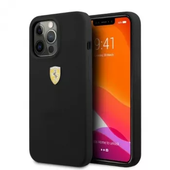 Ferrari FESSIHMP13XBK iPhone 13 Pro Max 6,7 inch juodas kietas silikoninis dėklas su MagSafe